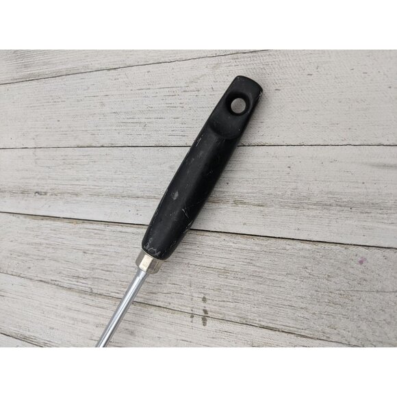 Vintage EKCO Halo Solid Meat Utility Fork Black Wood Handle 12 3/4" - Picture 2 of 7